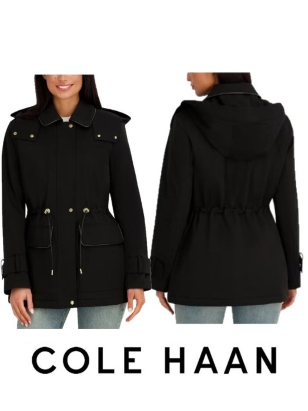 NWT Cole Haan Women's Anorak Jacket, Black